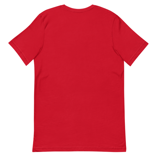 Dos du t-shirt rouge d'ADMS SHOP