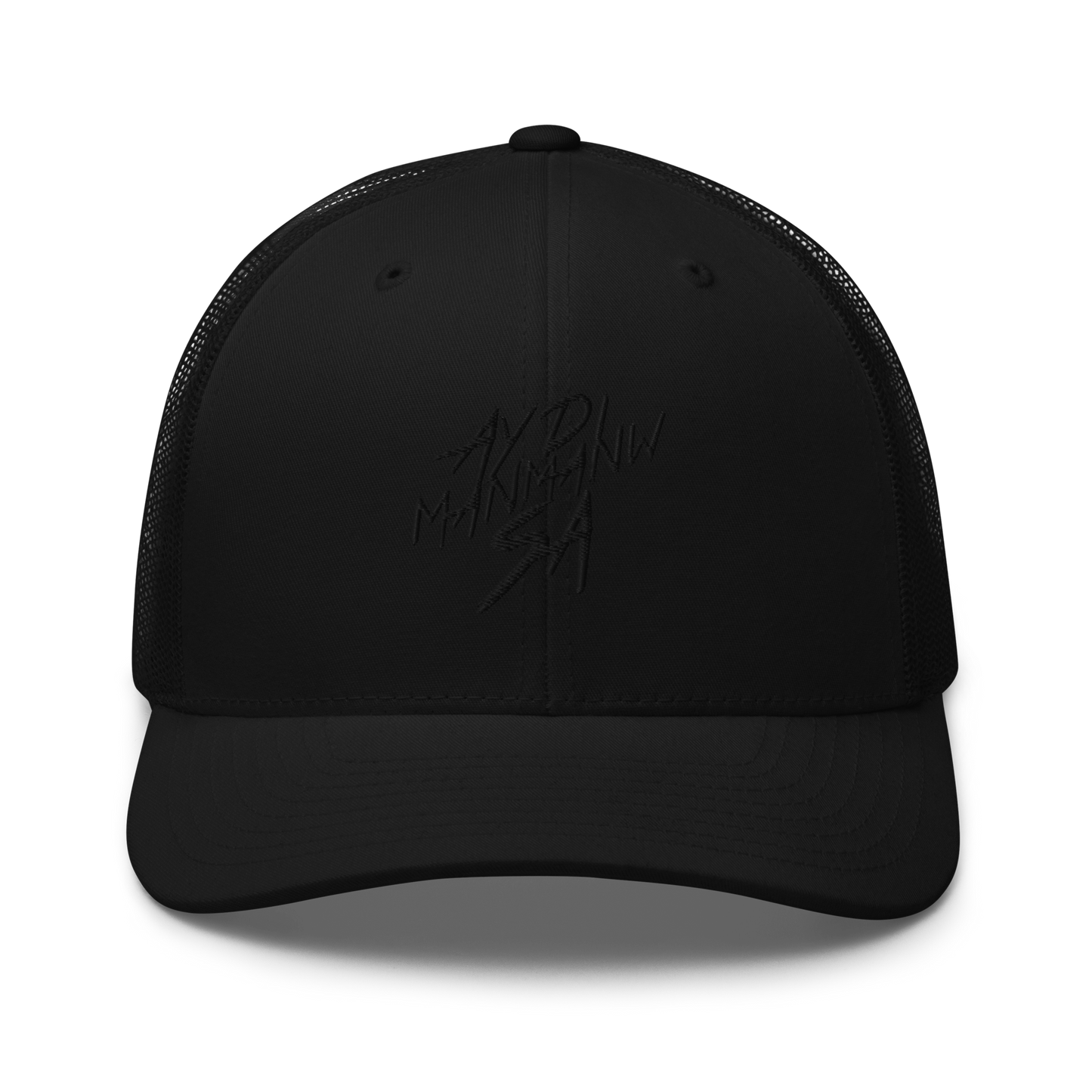 Casquette noire Savage brodée de l'écriture Ay Di Manmanw Sa en noir
