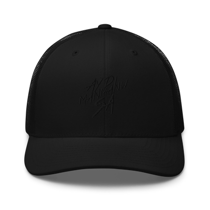 Casquette noire Savage brodée de l'écriture Ay Di Manmanw Sa en noir