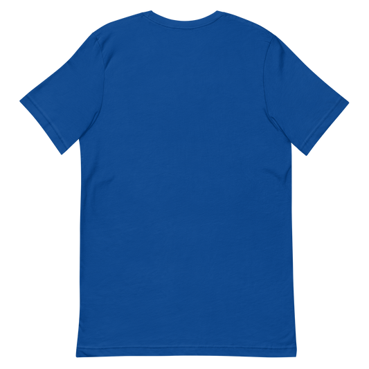 Dos du t-shirt bleu d'ADMS SHOP